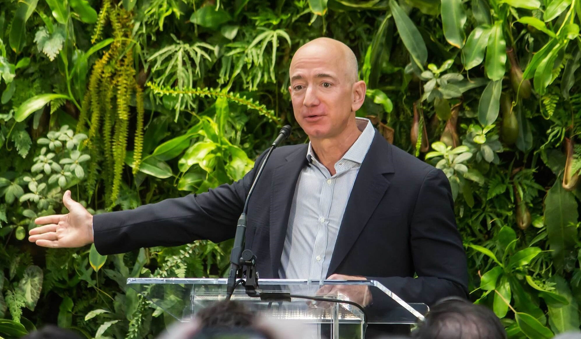 Jeff Bezos at Amazon Spheres Grand Opening in Seattle (Source: Wikimedia Commons)